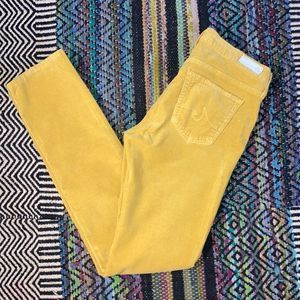 Womens size 29 Regular AdrianoGoldschmied Mustard Yellow Corduroy Pant Stevie